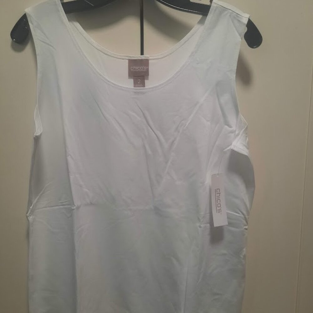 Chico's Microfeel Timeless Tank NWT Alabaster White Chicos Sz 1 S/M